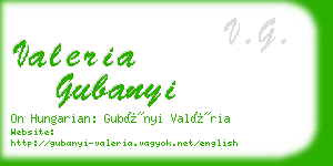 valeria gubanyi business card